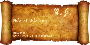 Mód János névjegykártya