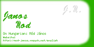 janos mod business card